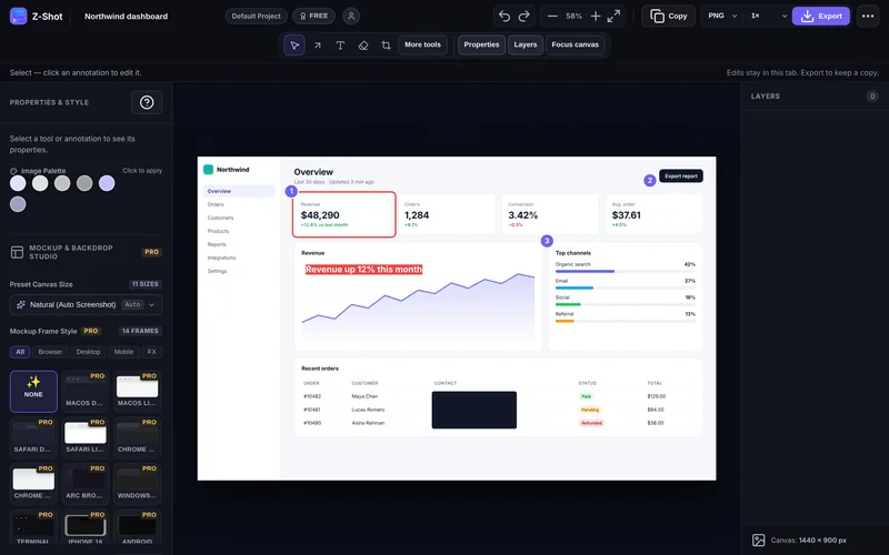The Z-Shot editor.